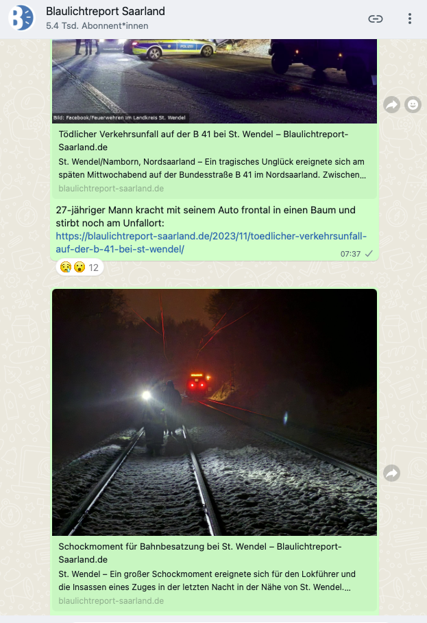 Blaulichtreport Saarland Jetzt Bei WhatsApp! Noch Schneller Informiert ...